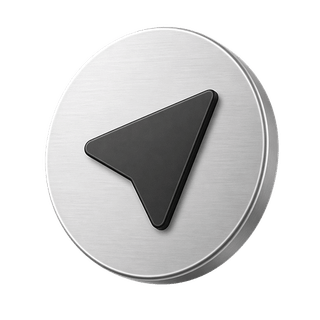 A decorative 3D arrow icon indicating 