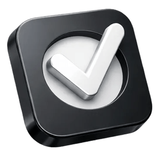 3D checkmark confirmation icon featured on the Sound Divideance about page